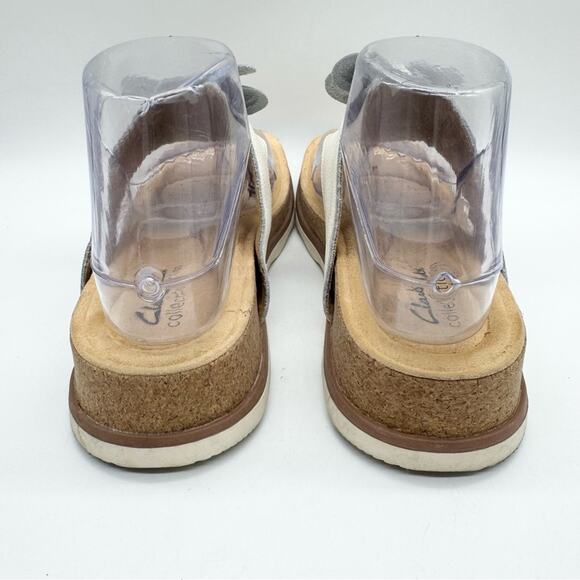 Clarks Womens Brynn Leather Platform Flat Comfort Sandals White Size 8.5 Minimal - Picture 8 of 11